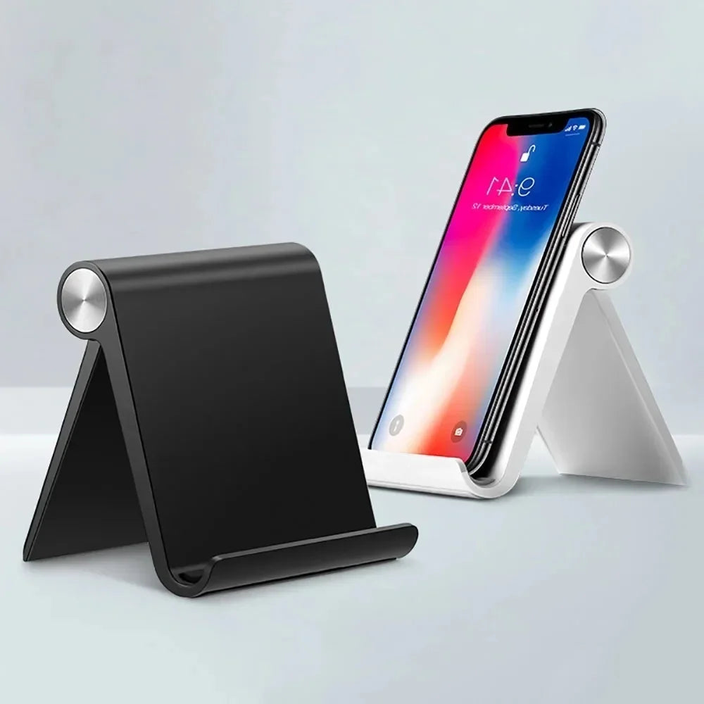 Cell Phone Desktop Mount Holder Universal Lazy Bracket Foldable Desk Phone Tablet Stand for iPhone Samsung Xiaomi Huawei Tablet Qme