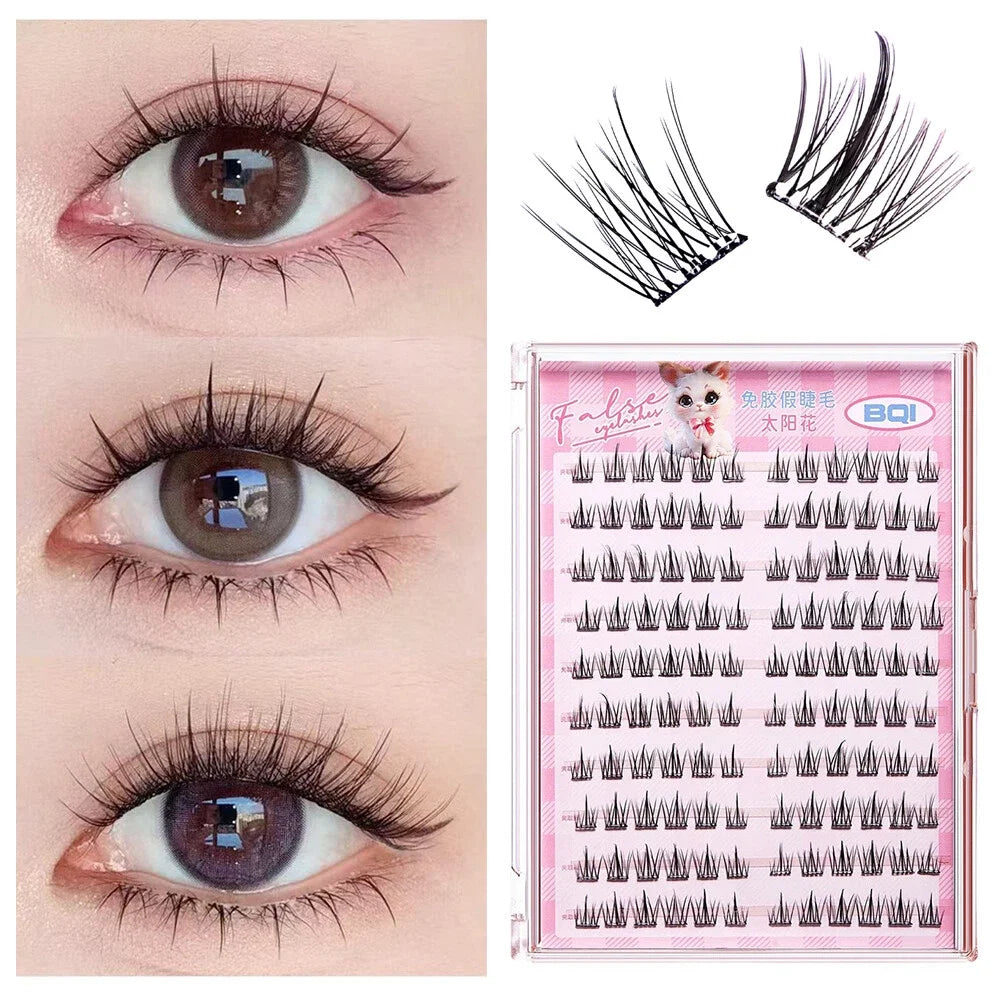10 Rows Large Capacity Glue-free False Eyelashes Single Cluster 10 Qme