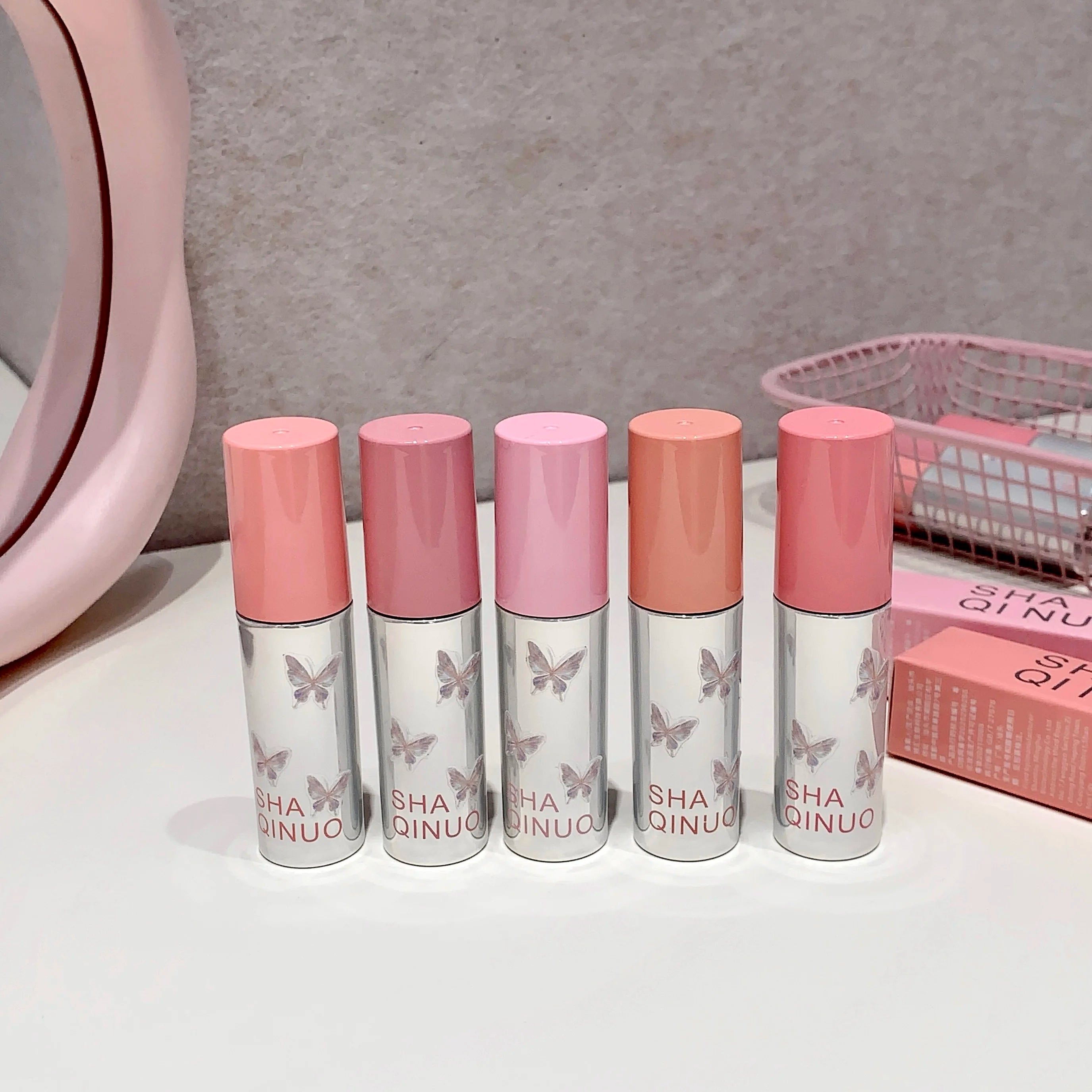 SHAQINUO Lip Mud Glaze Matte Velvet Brightening Clay Long-lasting Qme