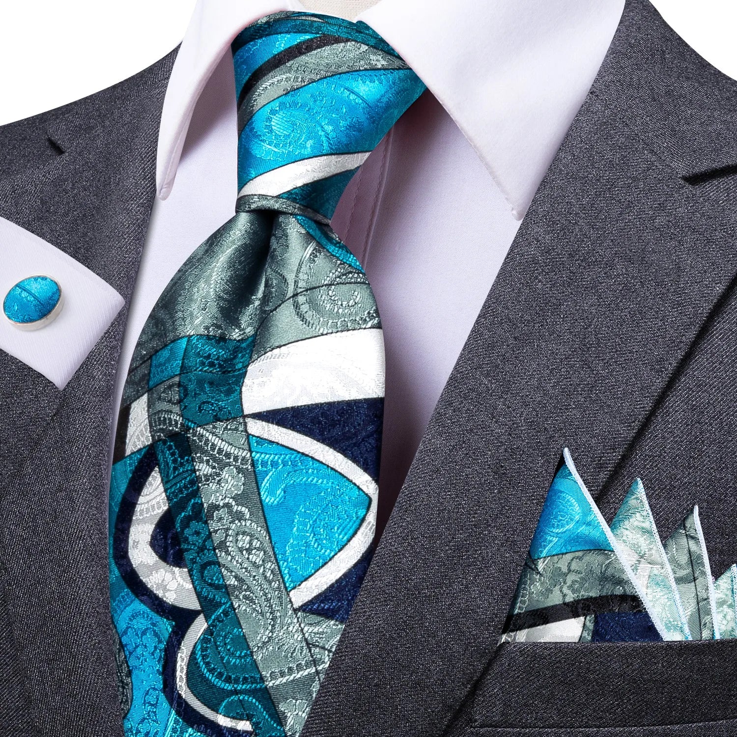 Men's Tie Pocket Square Colorful Striped Business Collection Formal Qme DPT-LDSN0009