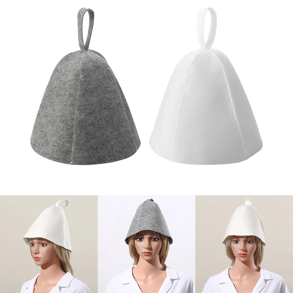 Anti Heat Sauna Hat Thicken Wool Felt Shower Cap Hair Turban Sauna Quickly Towel Drying Towel Hats Qme