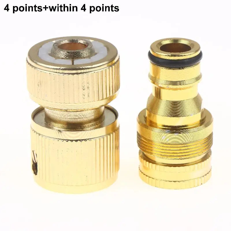 2pcs Standard Aluminum Hose Connector Set - 4/6'' Tap Fitting Quick Connect For Garden Pipes Hose Connector Qme B