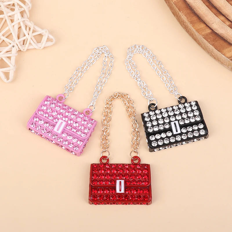 Fashion Creative Doll House Mini Metal Chain Bag Pendulum Doll Bag Miniature Shopping Handbag Clothing Accessories Qme