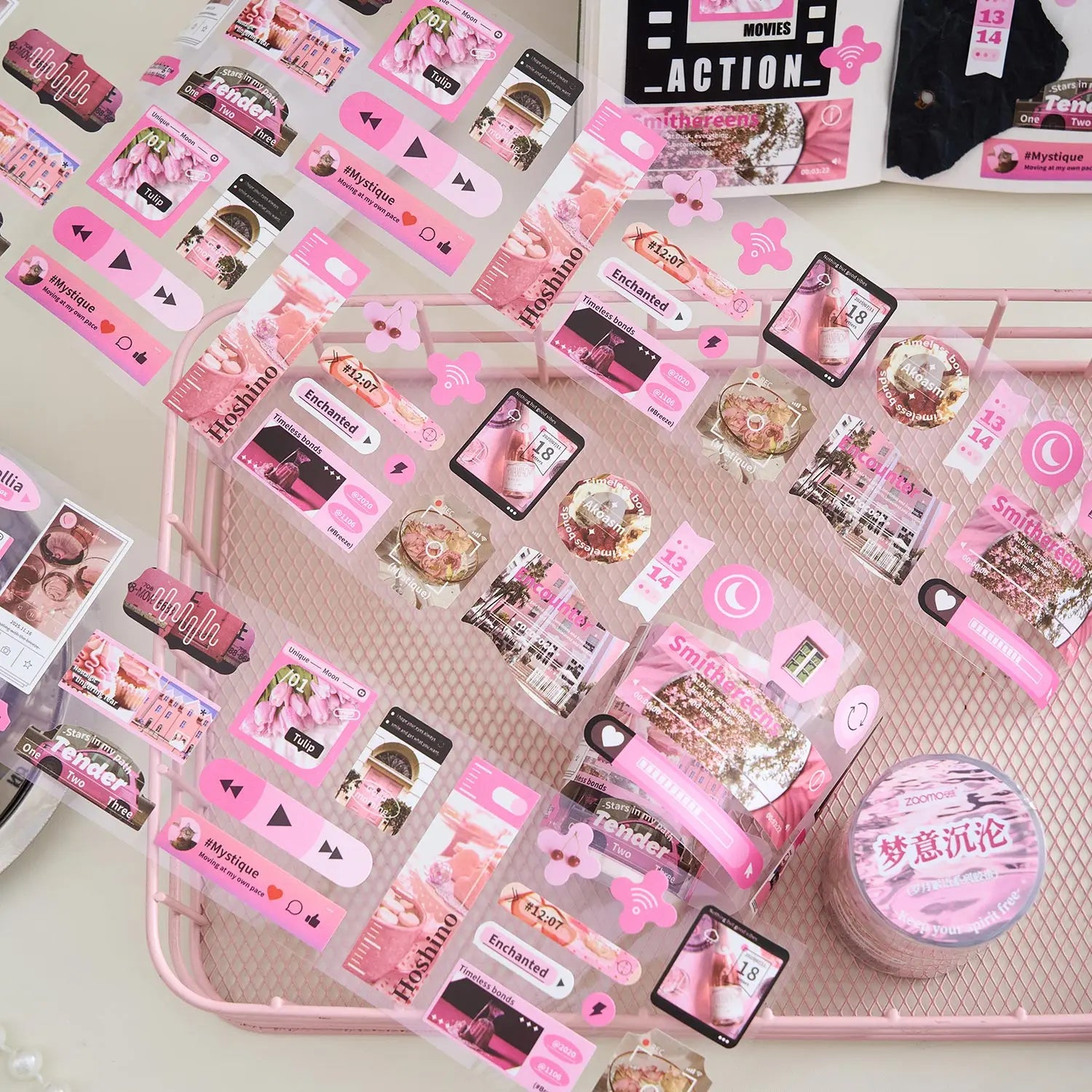 60mm*2m Movie scenery PET Masking Tapes Decor Junk Journal DIY Scrapbooking Stickers School Supplies Collage Stationery Tape Qme