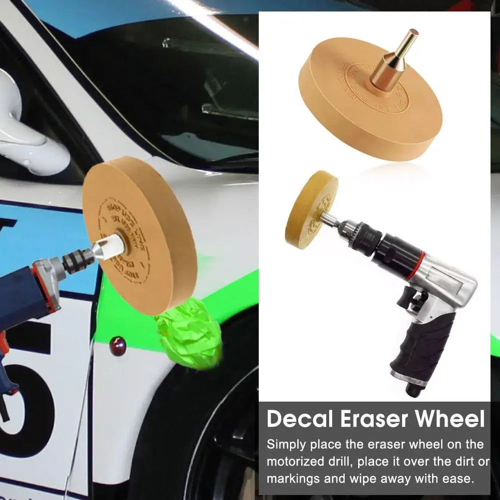 NEW 90mm Decal Remover Eraser Wheel Car Decal Vinyl Tape Adhesive Remover Wheel for Drill Rubber Eraser Cleaning Tool Qme