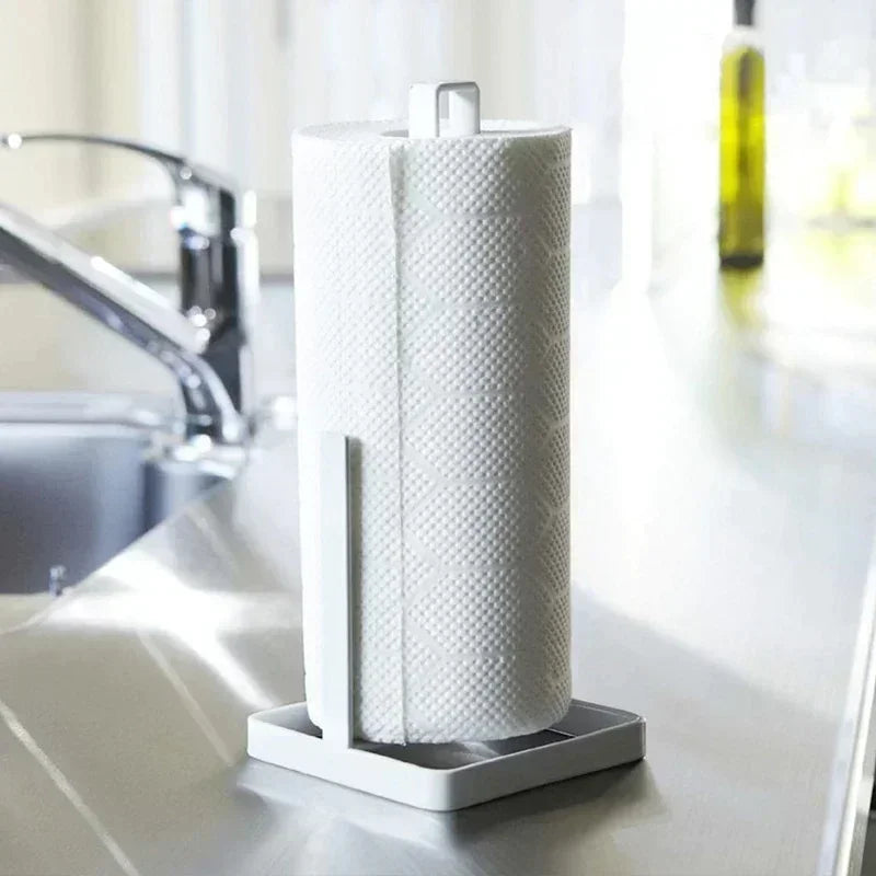 Kitchen Metal Roll Paper Holder Portable Tools Roll Paper Towel Holder Bathroom Tissue Stand Silver Napkins Rack Home Storage Qme