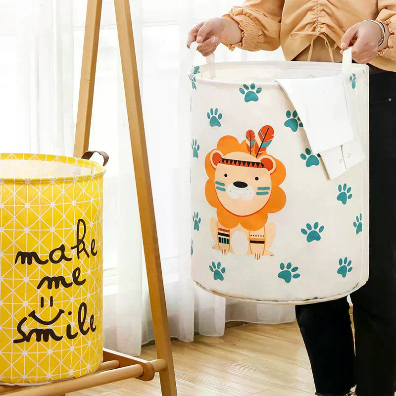 Dirty Clothes Storage Basket Bathroom Storage Bucket Foldable Storage Bag Qme