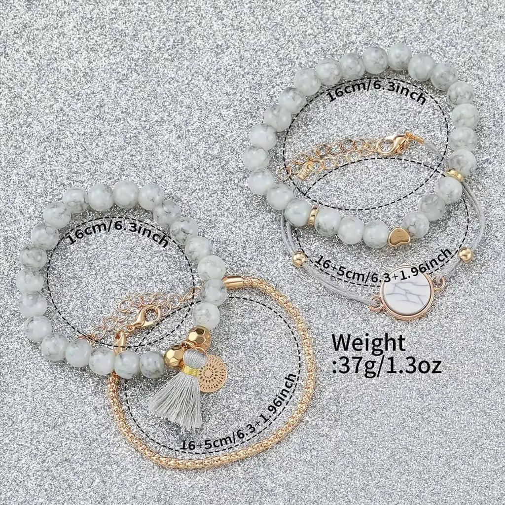 5PCS Fashion Women Watches Casual Wooden Pattern Plastic Band Quartz Watch Bracelets Set for Girls Clock Gift （Without Box） Qme