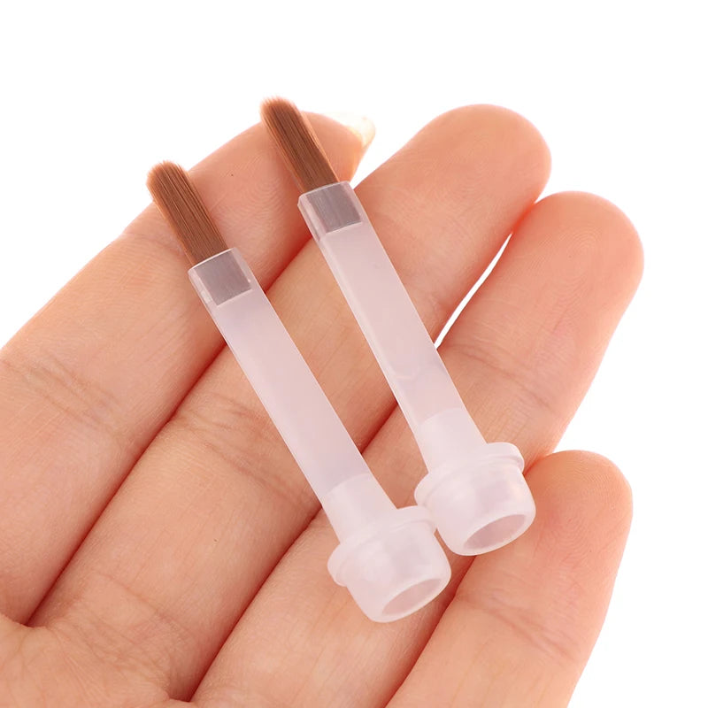 5 10 Disposable Nail Polish Brushes Brown Bristles Applicator Bottles Qme