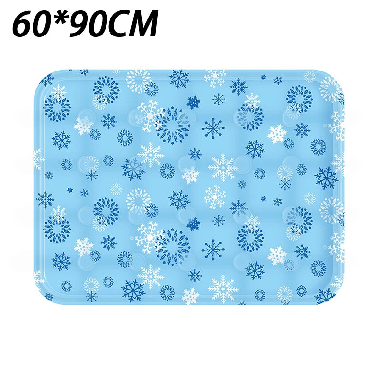 Single Use Cool Soft Ice Cushion Pet Mat Summer Cooling Pad Qme 60x90cm Blue