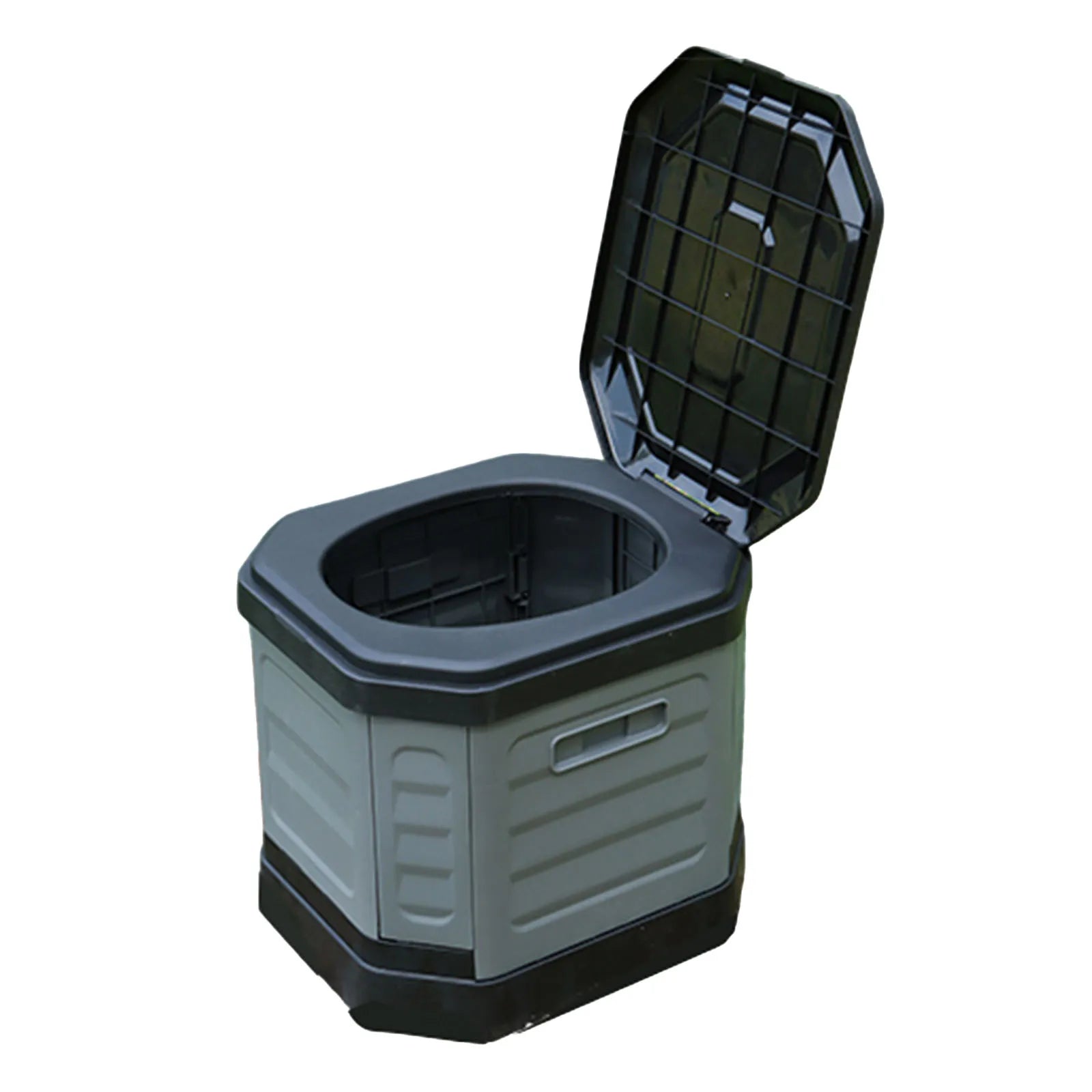 Folding Portable Toilet Reusable Camping Toilet with Lid Anti-Odor Travel Potty for Adults Travel Outdoor Hiking Trips Beach Qme Dark Gray