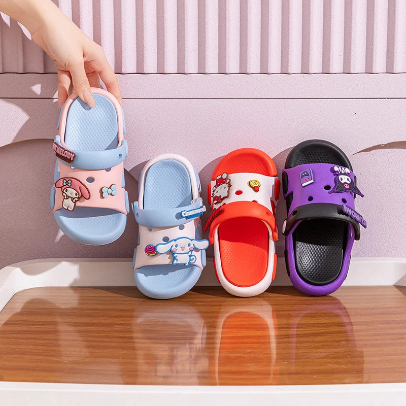Kulomi's New Cartoon EVA Flip-Flops Stylish Two-Tone Soft-Soled Non-Slip Flip-Flops for Students Qme