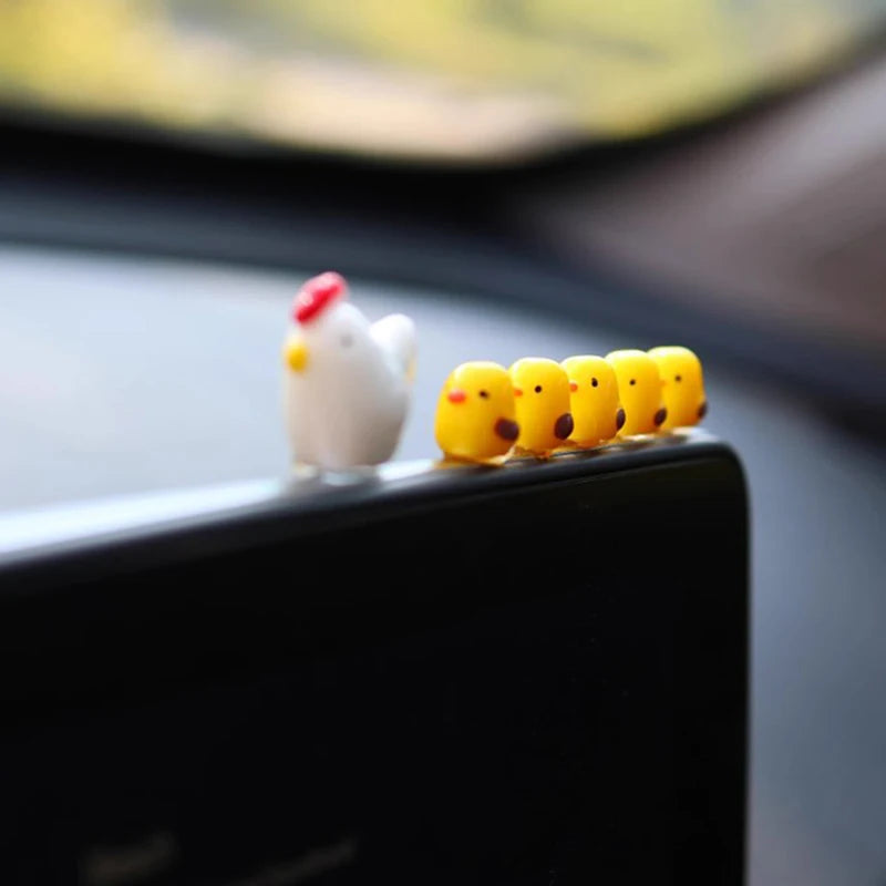 Cute Mini Chickens Car Dashboard Accessories Fun Chicks Rearview Qme