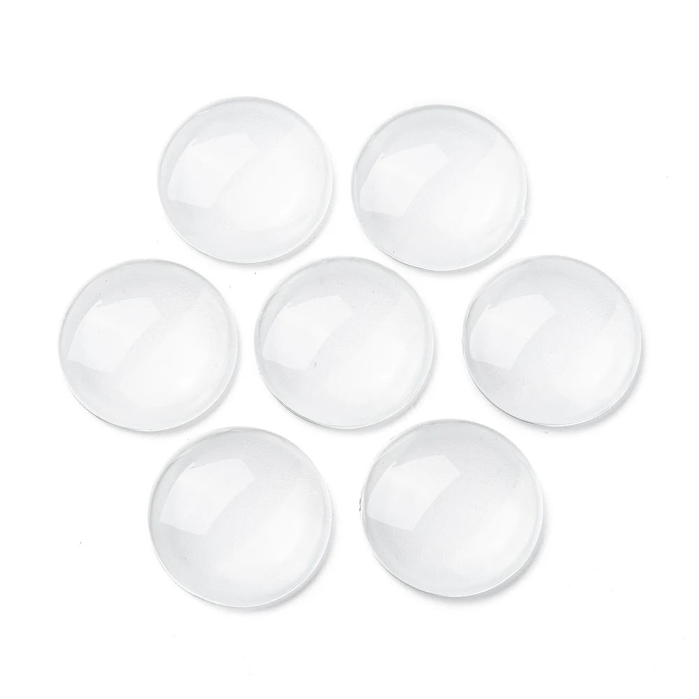PandaHall 200pcs Professional Glass Cabochons 8 10 12 14 16 18 20 25mm Clear Dome for Precision Jewelry Mounting & Settings Qme