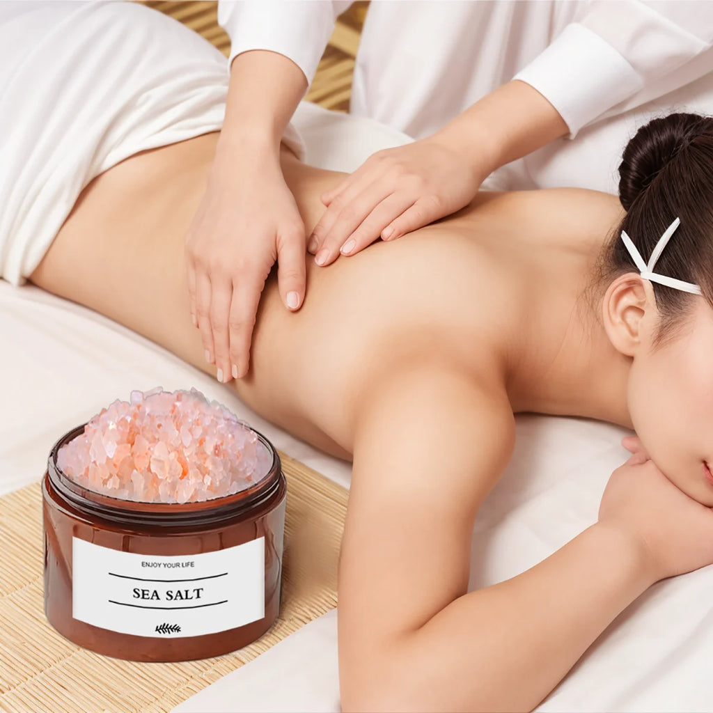 Bath Salt Storage Container Reusable Amber Hair Mask Sea Salt Body Scrub Dispenser Box Bathroom Shower Salt Case Qme