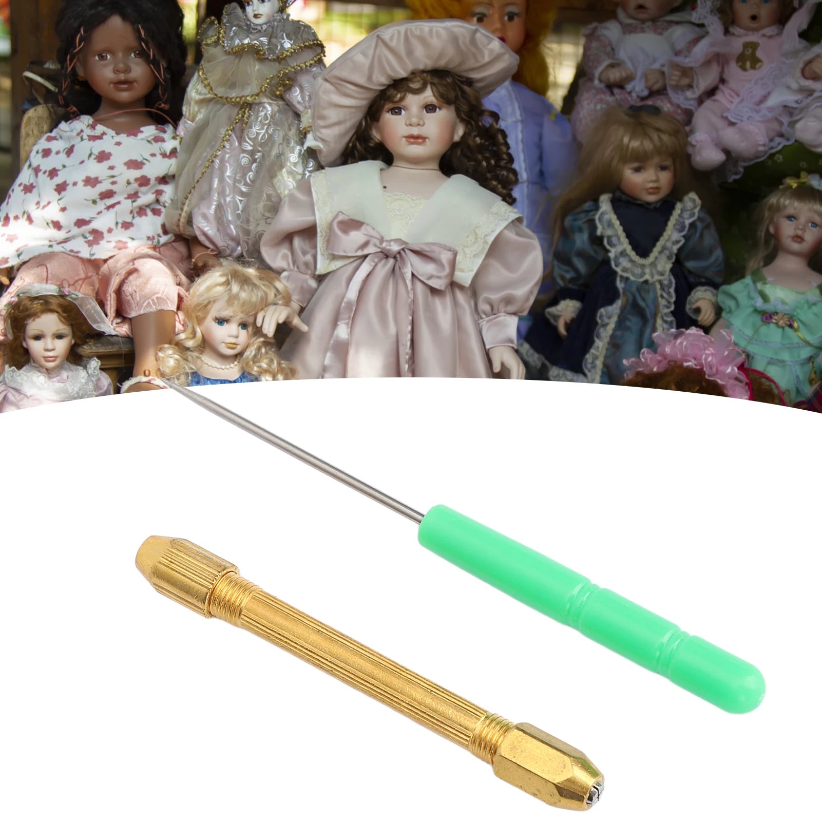Doll Hair Wig Tool Doll Hair Rooting Holders 0.6mm 0.8mm Needles Alloy Handle Doll Hair Wig Making Accessories Qme