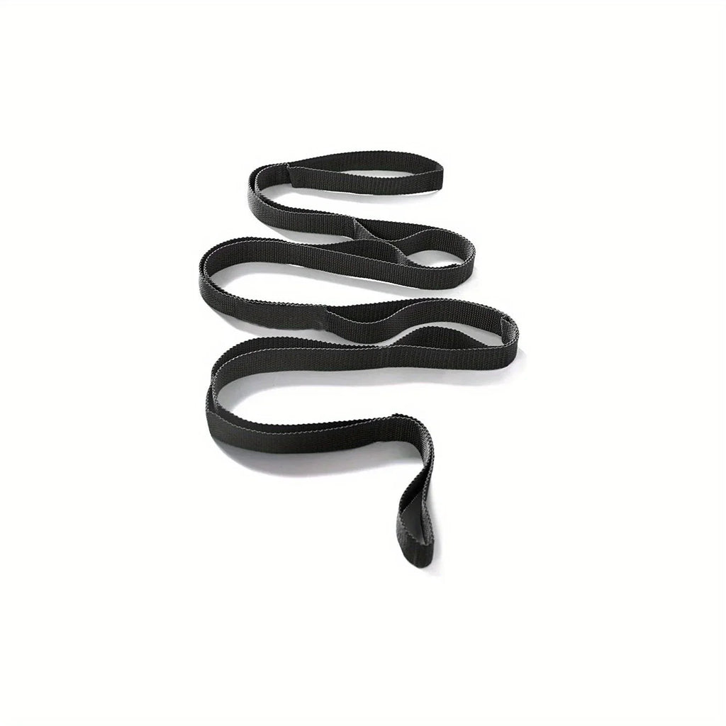 10 Loops Non-Elastic Yoga Stretching Strap Stretch Band With Workout Guide For Physical Therapy, Pilates, Exercise Qme
