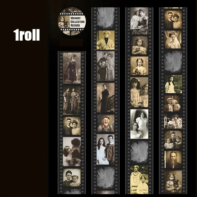 1Roll Retro Memory Film Theme PET Tape for Scrapbooking Journaling Collage Decorate Phone Case Notebook DIY Craft Supplies Qme 4