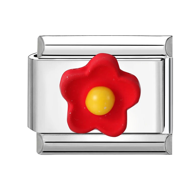 Fashion Red Apple Cute Sheep Cherry Bow Knot Italian Charm Link Fit