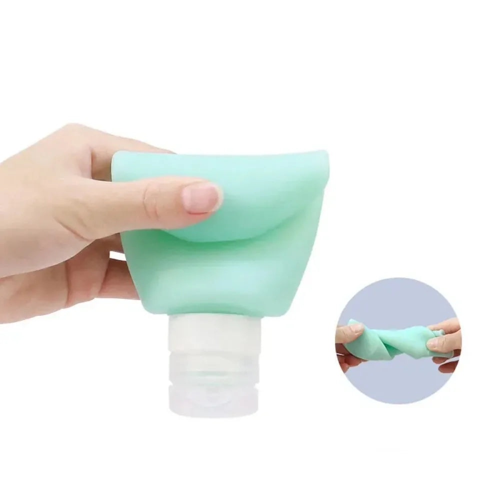 Silicone Bottle Refillable Lotion Shower Gel Shampoo Container Empty Qme
