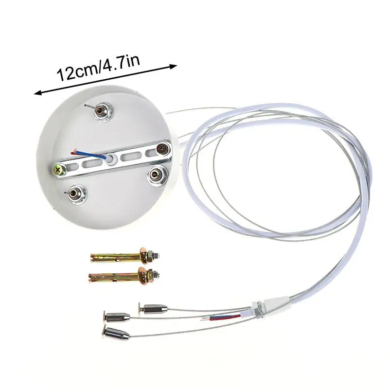 Ceiling Rose With Steel Wire Lamp Base Ceiling Canopy Steel Cable Wire Wire Rope Chandelier Retrofit Load-bearing Fittings Qme WT1