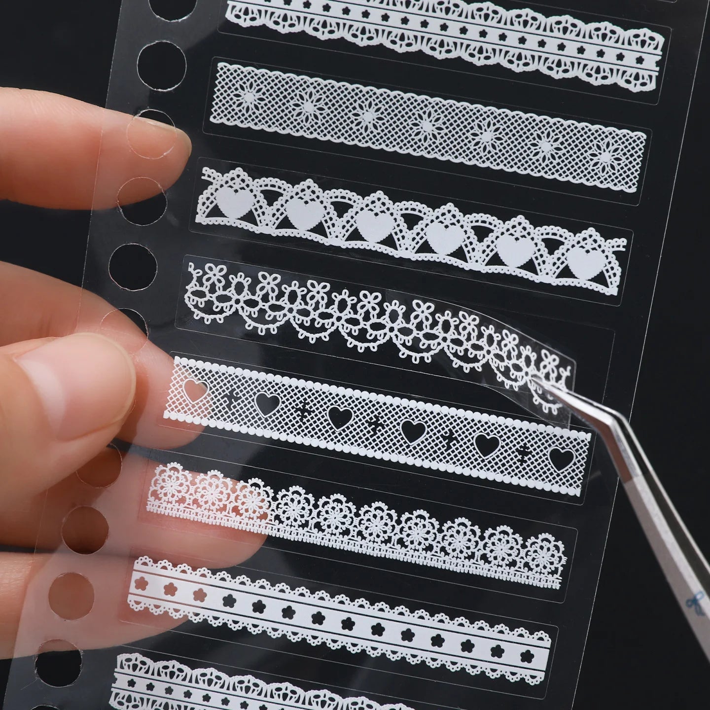 30 pcs Lace Die cut Stickers Book Cute Aesthetics Decor Collage Journal Scrapbooking Supplies Self Adhesive Creative Stationery Qme