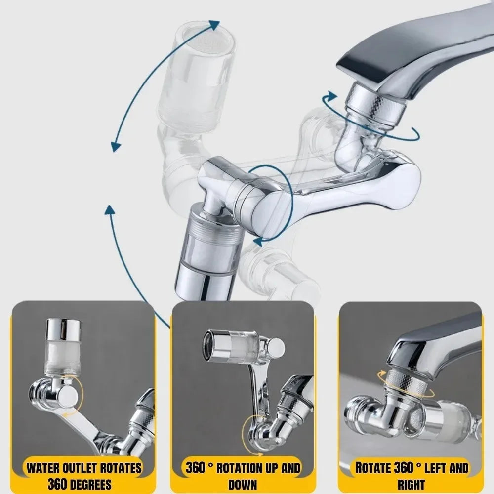 Faucet Extender 1080 ° Rotating Universal Faucet Extend Adapter with Replacement Filter Element Faucet Splash Proof Aerator Qme