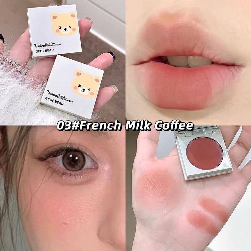 Gege Bear Velvet Multi-purpose Mud Lip Blush Cream Long-lasting Qme GX1236-3