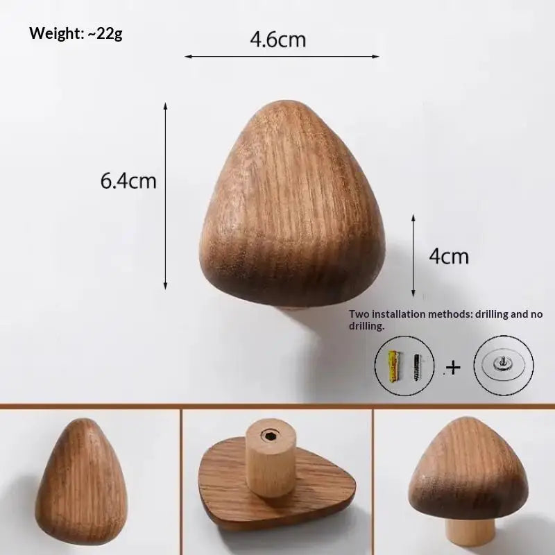 Natural Wooden Wall Mounted Coat Hooks Space Efficient Hanger Small Qme A10