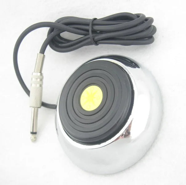 Trigo Tattoo Foot Pedal Switch for Tattoo Power Supply Durable Anti Slip Foot Tattoos Pedal Power Supply Qme Round Silver