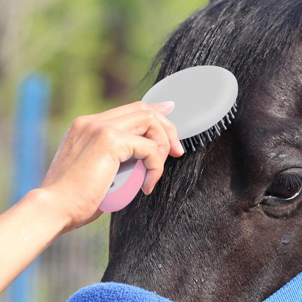 Horse Brushes Grooming Professional Mane Tail Brush Humanized Handle Qme