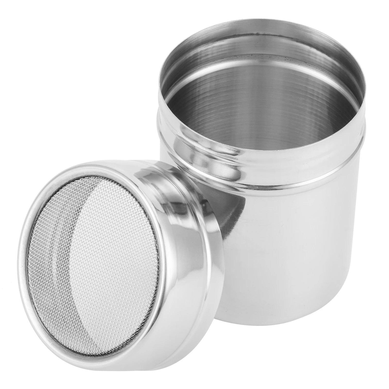 Fine Mesh Powder Shaker Stainless Steel Chocolate Coffee Sifter for Kitchen Baking Cooking Powder Dredger Powder Sugar Shaker Qme