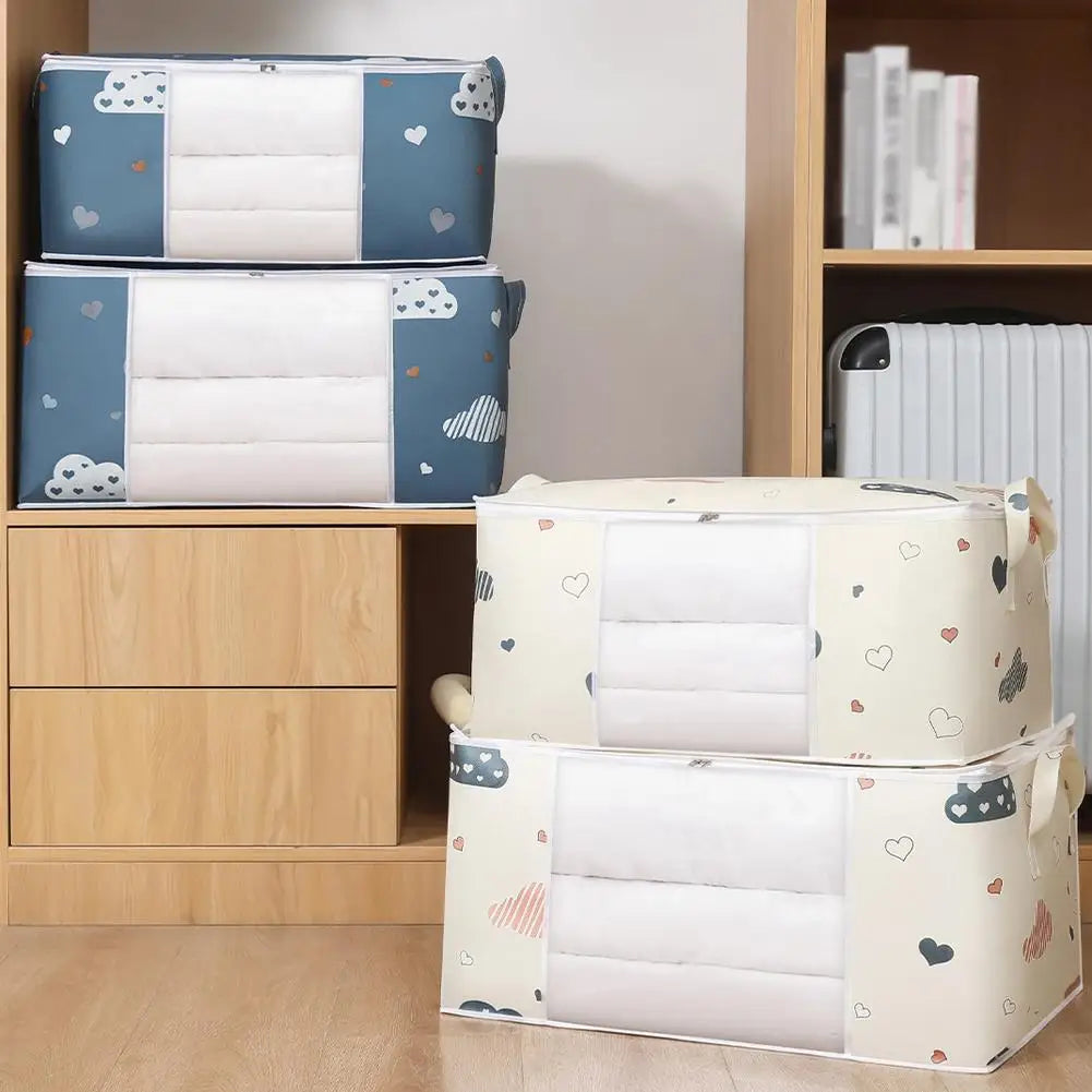 Large Capacity Clothes Storage Bag Organizer With Reinforced Handle Suitable For Blankets Bedding Foldable With Sturdy Zipper Qme