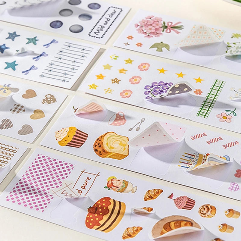 Fresh & Healing Die-Cut Sticker Book, Journaling, Toppa Decoration & Gift Wrapping, Highly Compatible for Multiple Scenes Qme