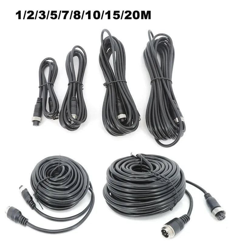1PCS M12 4Pin 1-20m Aviation Plug Cable Vehicle-mounted Extension Line Video Cable Qme