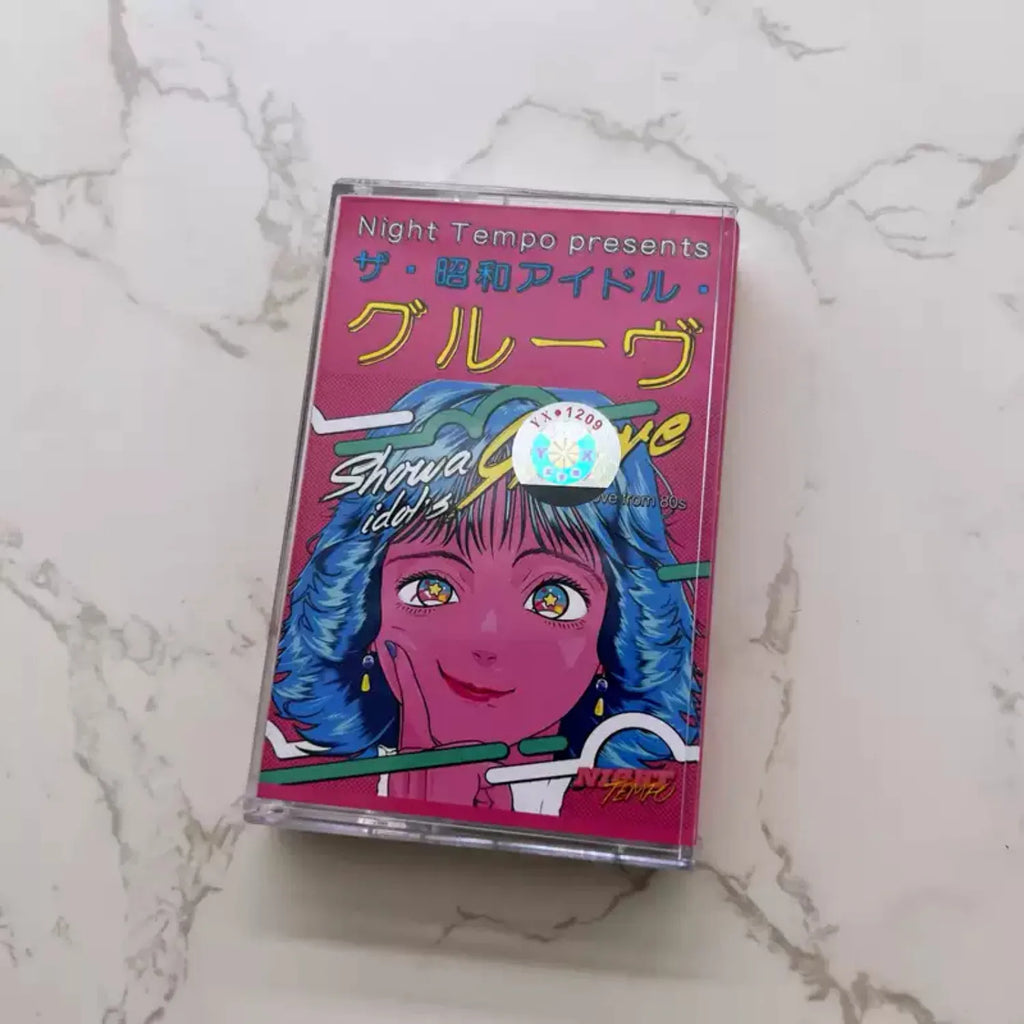 Showa Retro Idol Themed Cassette Tape, 80s Anime-Style Girl Art Cover, High-Fidelity Analog Audio Media for Fans & Home Decor Qme Groove