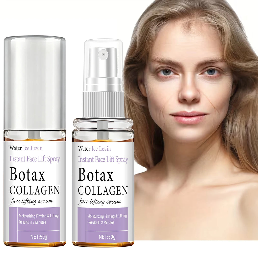 Instant Face Lift Spray with Collagen & Hyaluronic Acid - Fast-Acting Firming Serum for Moisturizing & Lifting Qme