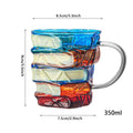 1pc Painted Book Mug Glass Book Mug Coffee Drinking Cups Funny Decor Vintage Drinkware Home Decor Desk Accessories Water Cup Qme as shown 350ml
