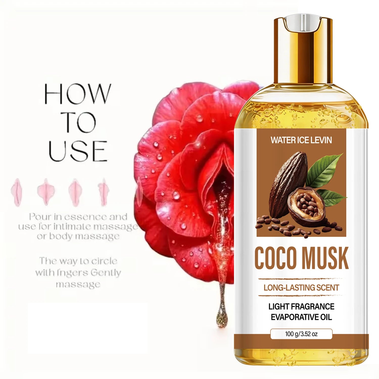 Light Fragrance Coco Musk Evaporative Body Oil, Hydrating Firming Collagen Body Skin Treatment Qme