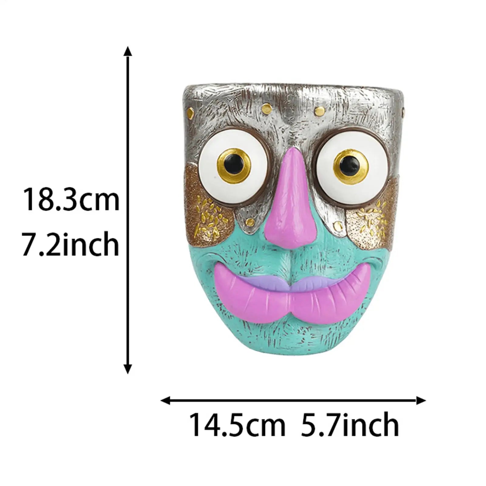 Abstract Face Planter Resin Wall Bonsai Holder Whimsical Face Plant Pots Indoor For Fence Terrace Indoor Outdoor Home Garden Qme