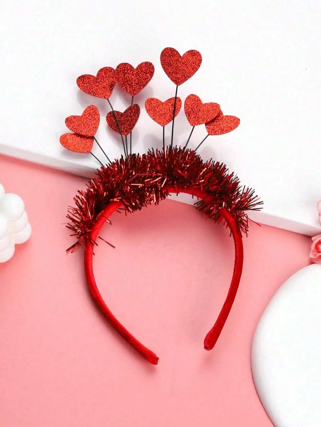 Fashionable Valentine's Day Red Sequin Heart Headband Party Birthday Qme 2