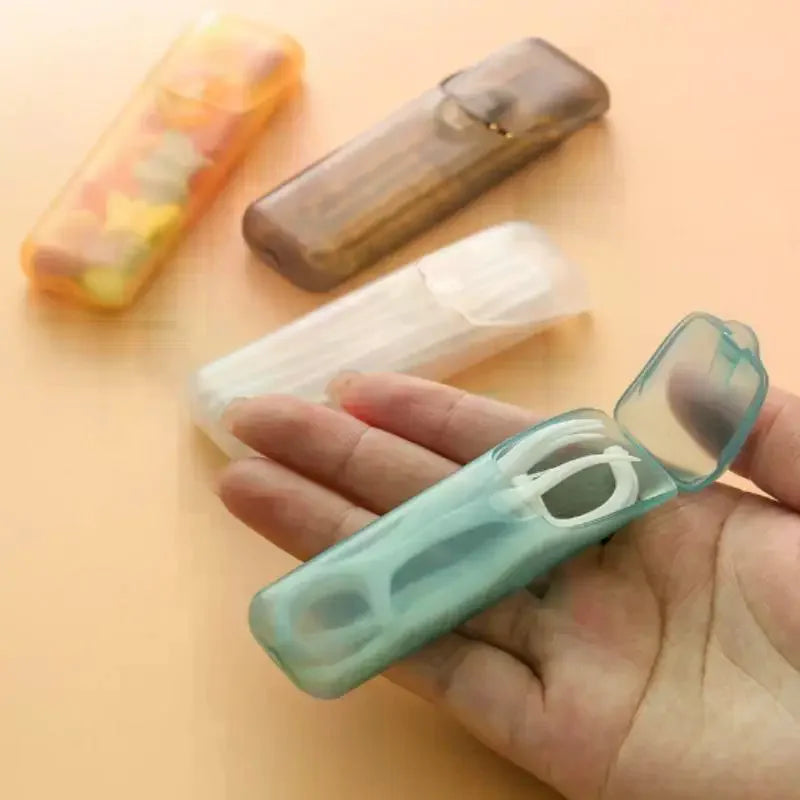 Mini Storage Box Travel Portable Transparent Toothpick Cotton Swab Qme