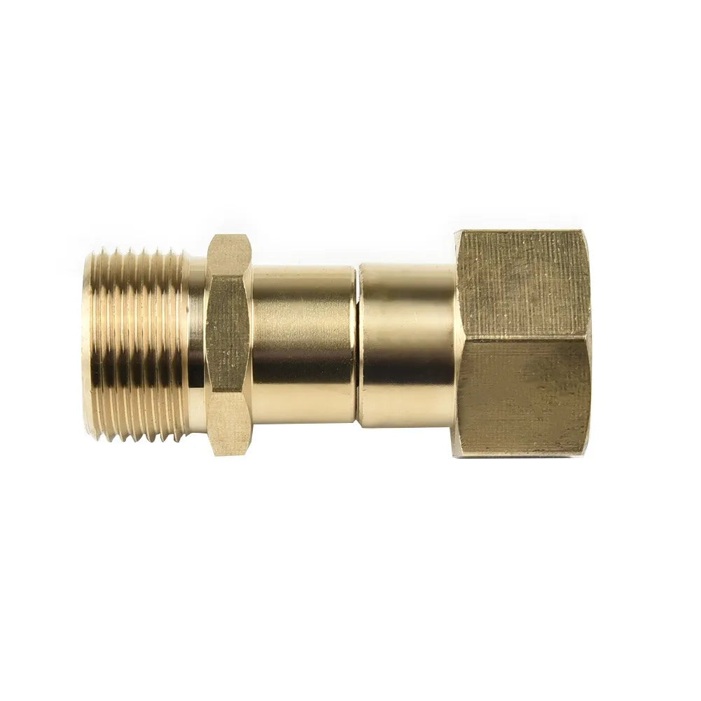 1x Brass High Pressure Washer Swivel Joint Fitting M22 14mm Thread Rotation Hose Pressure Washer Free Swivel Joint Replacement Qme