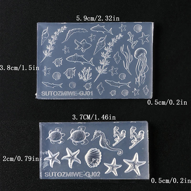 Nail Art Soft Silicone Mold Shell Conch Molds 3D Carved Ocean Qme