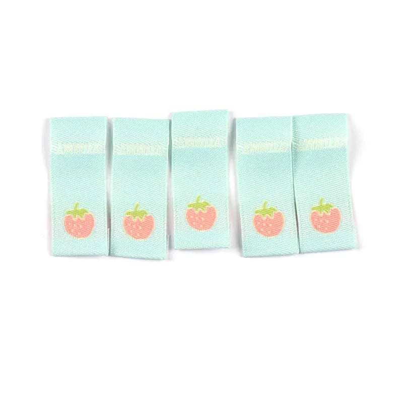 50pcs Ice Cream/Strawberry Embroidery Clothing Labels For Sewing Hats Bags Supplies DIY Crafts Accessories Knitted Tags c3612 Qme