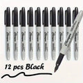 Black Permanent Marker Pens Fine Tip Waterproof Quick Drying Qme A1