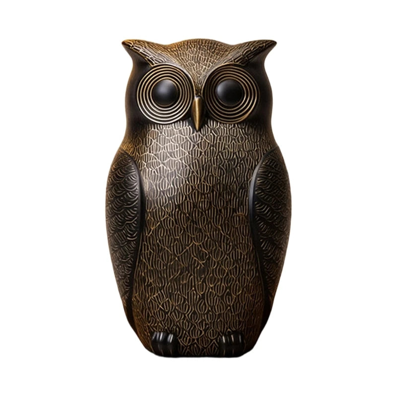 Owl Small Statue Resin Bird Figurine Table Decors Christmas Birthday Qme CN
