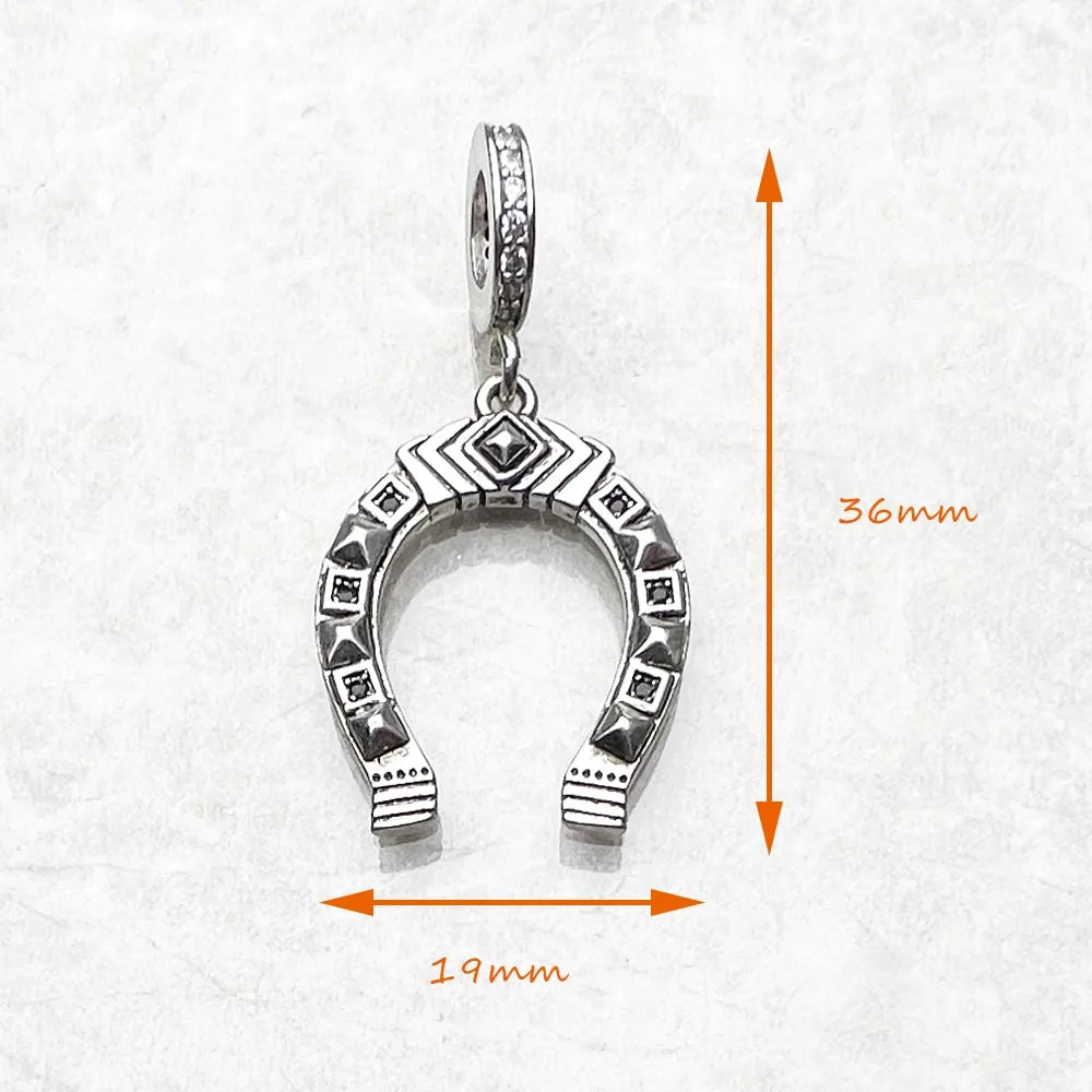 Ethnic Horseshoe Charm Pendants For Women Men Trendy 925 Sterling Silver Vintage Jewelry Qme