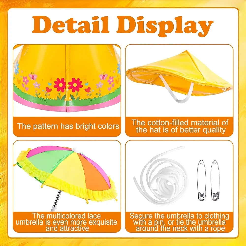 3 Pcs/Set Raincoat Porch Goose Outfits Summer Lawn Goose Statue Raincoat Costume Yard Goose Clothes Raincoats Umbrella Hat Qme