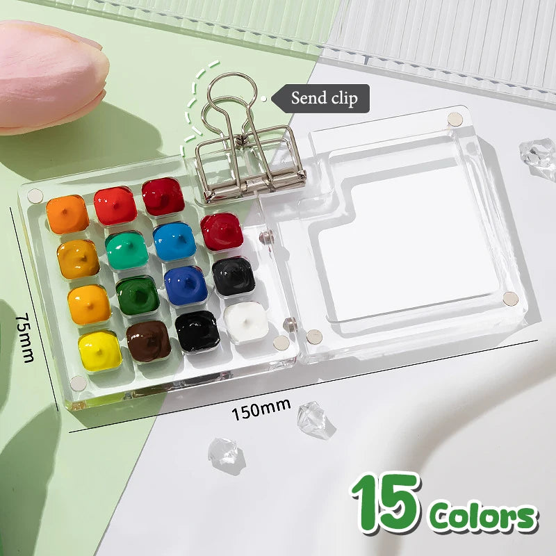 Travel Watercolour Paint Palette Mini Pocket Artist Watercolor Sets Qme A6
